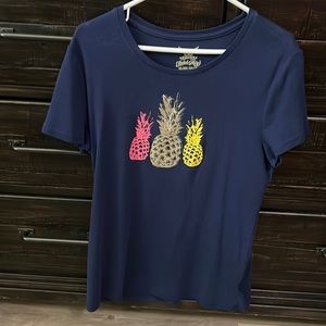 EUC Worn once, Navy Blue Pineapple Top
